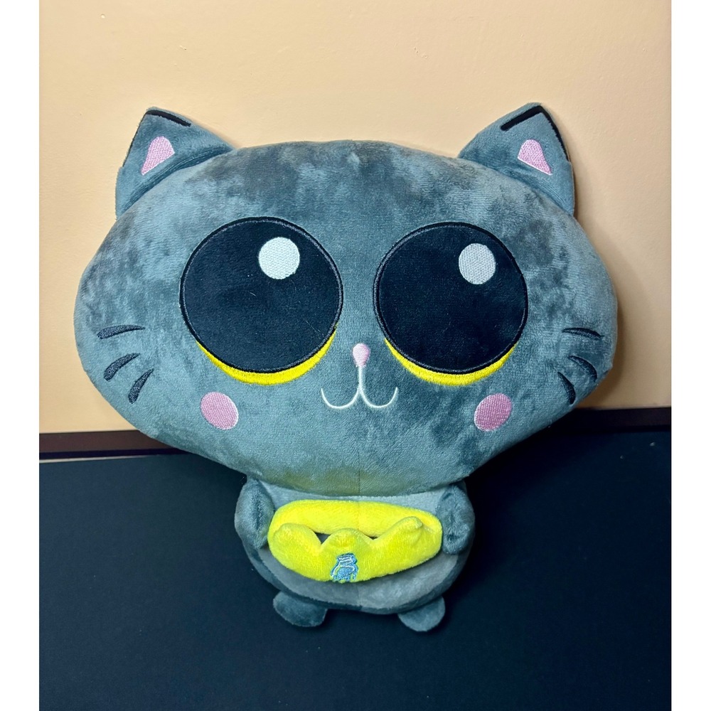 YouTuber Brianna Playz Eloise Cat Plush Grey Stuffed Animal Yellow Crown 11"